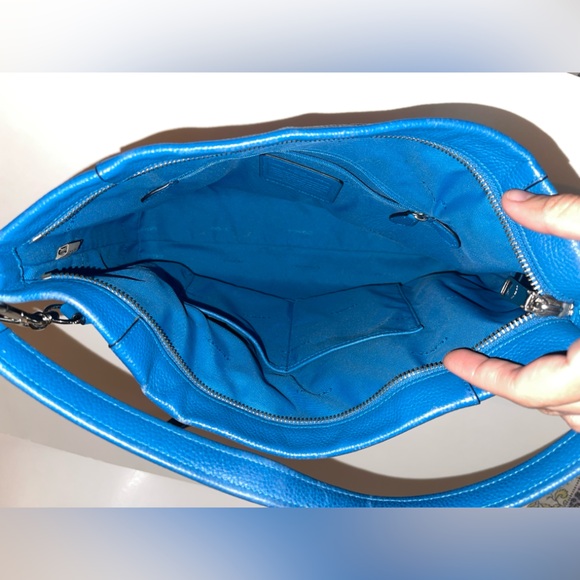 Coach | Large Scout Turquoise Leather Hobo Handbag - Picture 10 of 13